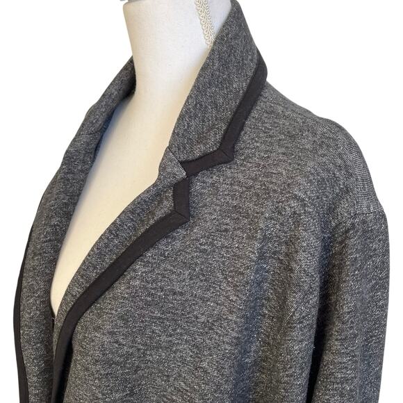 Torrid Blazer Womens Sz 3 22/24W Plus Grey Black Trim 100% Cotton Comfy Classic - Picture 3 of 6